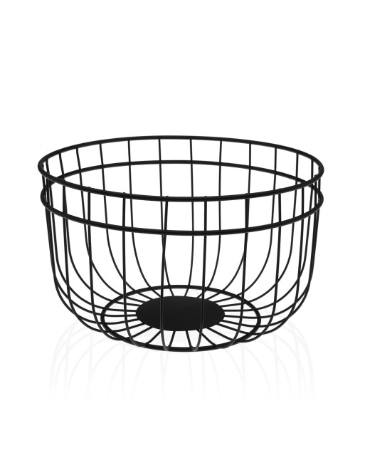 MATTE BLACK ROUND STEEL FRUIT BOWL 25.5x15 cm MATTE BLACK ROUND STEEL FRUIT BOWL 25.5x15 cm