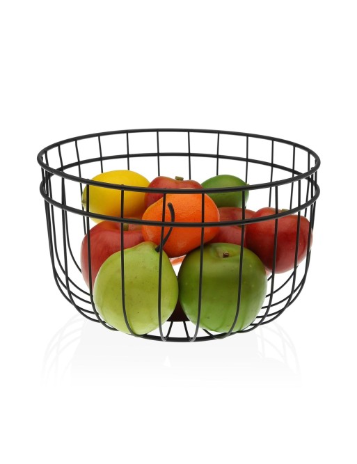 MATTE BLACK ROUND STEEL FRUIT BOWL 25.5x15 cm MATTE BLACK ROUND STEEL FRUIT BOWL 25.5x15 cm