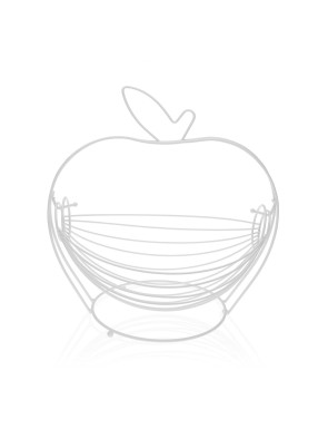 OBSTSCHALE AUS WEISSEM STAHL APFELFORM