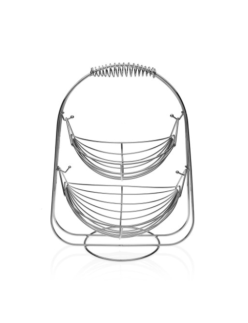 CHROME-PLATED STEEL FRUIT BOWL WITH TWO BASKETS 37x30 cm CHROME-PLATED STEEL FRUIT BOWL WITH TWO BASKETS 37x30 cm