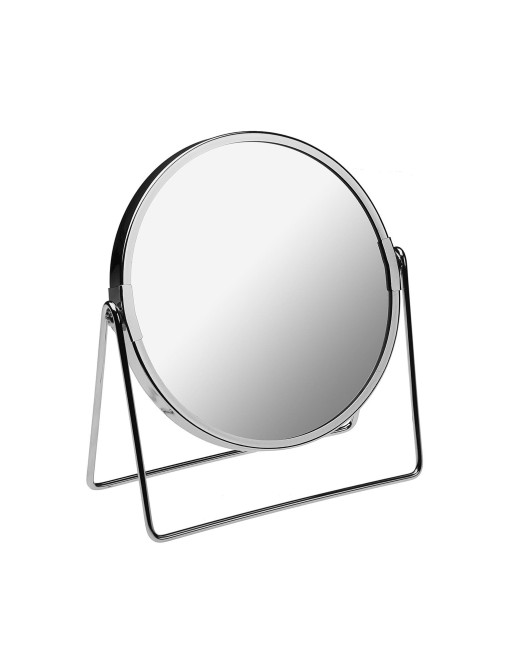 BATHROOM MIRROR WITH CHROME SUPPORT OF 7 MAGNIFICATION.