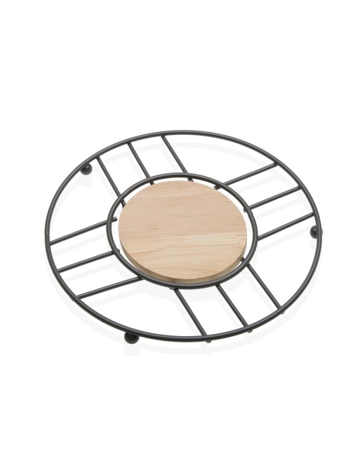 TRIVIA-TISCH AUS GRAUEM METALL UND HOLZ MIT STABMODELL