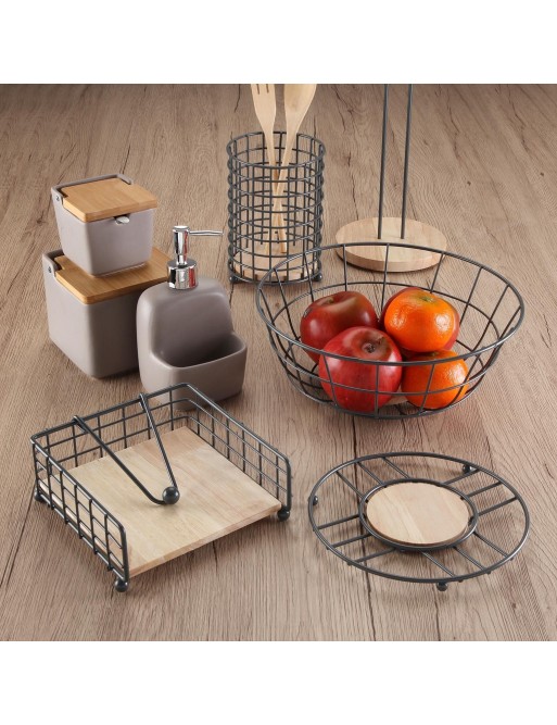 TABLE TRIVIA EN MÉTAL GRIS ET BOIS AVEC MODÈLE À TIGE TABLE TRIVIA EN MÉTAL GRIS ET BOIS AVEC MODÈLE À TIGE