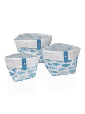SET OF 3 SQUARE BASKETS MODEL OCEAN