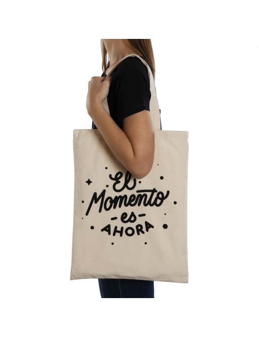 BOLSO DE COMPRA CON FRASE EL MOMENTO ES AHORA BOLSO DE COMPRA CON FRASE EL MOMENTO ES AHORA