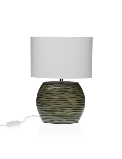 LAMPE EN CÉRAMIQUE RAYÉE GRISE