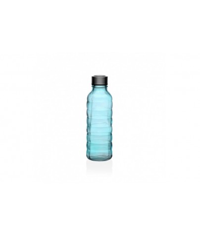 BLUE GLASS BOTTLE WITH...