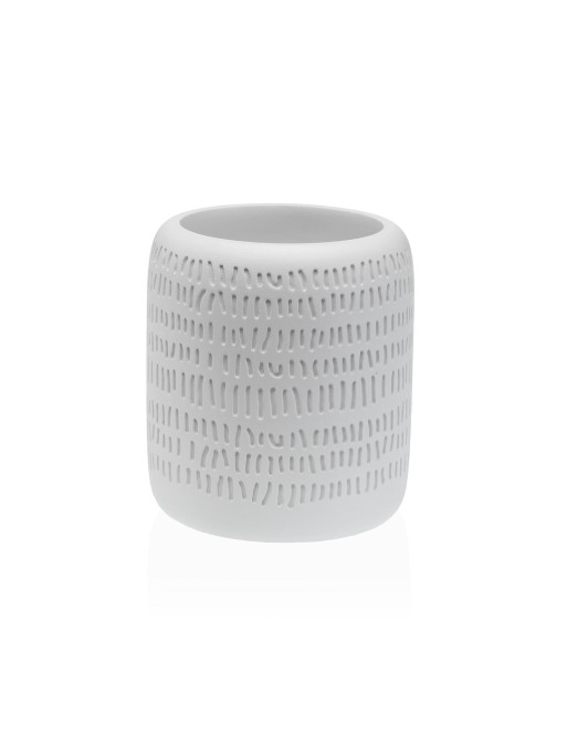 VASO PORTCEPILLOS DE BAÑO BLANCO 16x8.2 CM VASO PORTCEPILLOS DE BAÑO BLANCO 16x8.2 CM