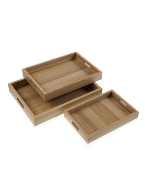 SET DE 3 BANDEJAS DE MADERA MDF MODELO DARK
