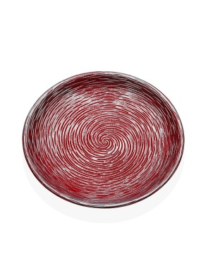 WOODEN CENTERPIECE MEASURING 30CM IN RED