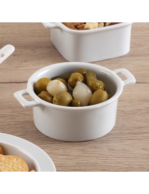 WHITE ROUND CASSEROLE 10x4.2 cm