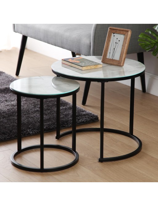ENSEMBLE DE 2 TABLES MODÈLES EN MARBRE