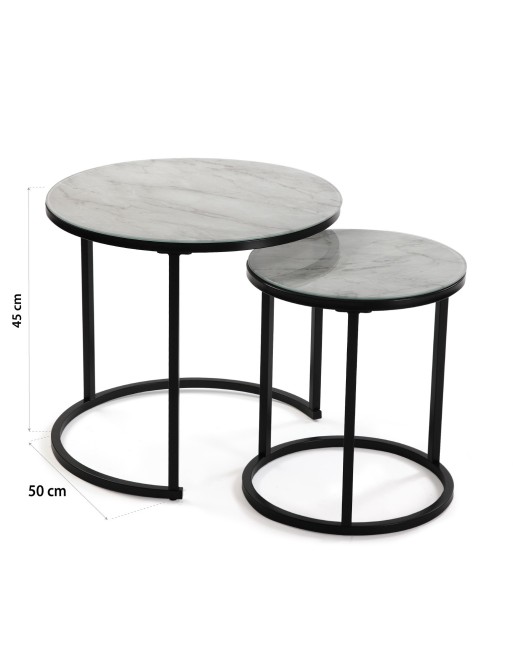 ENSEMBLE DE 2 TABLES MODÈLES EN MARBRE