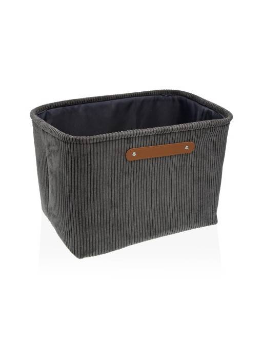 CESTA RECTANGULAR MODELO CORDÉ GRIS OSCURO CESTA RECTANGULAR MODELO CORDÉ GRIS OSCURO