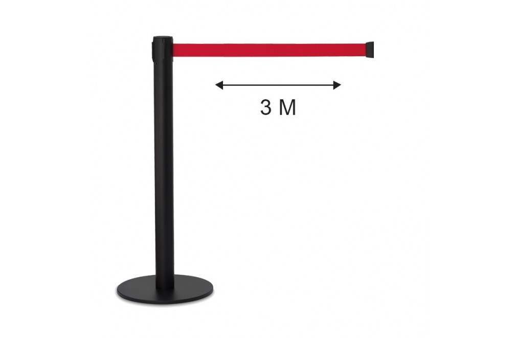 Extandable  Post 3 meters - ruban rouge