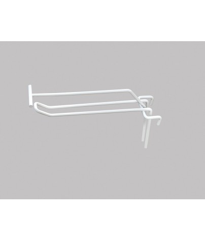 Gancho doble soporte etiqueta para panel de varilla en negro. (Largura 20 cm)