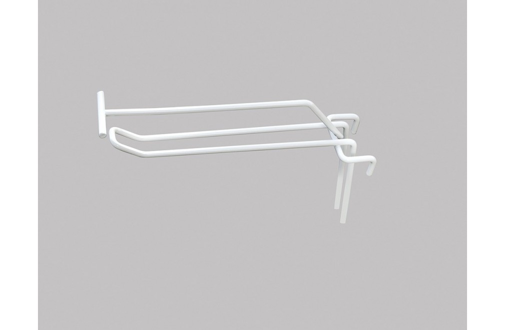 Double hook with label holder (white). Length 25 cm