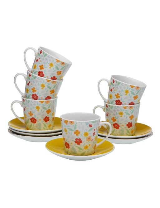 LOT DE 6 TASSES À THÉ MODÈLE LIRIA AVEC SOUCOUPE LOT DE 6 TASSES À THÉ MODÈLE LIRIA AVEC SOUCOUPE