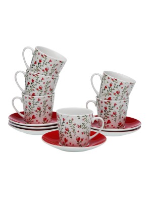 SET DE 6 TAZAS PARA TÉ CON PLATO MODELO AMOROSA