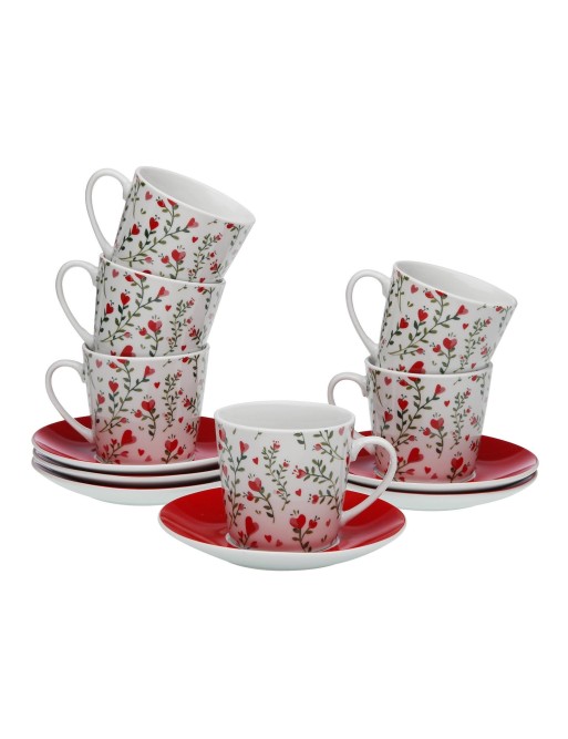 SET MIT 6 TEETASSEN MIT UNTERTASSE MODELL AMOROSA