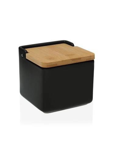 BAMBOO SALT SHAKER WITH LID MODEL BLACK