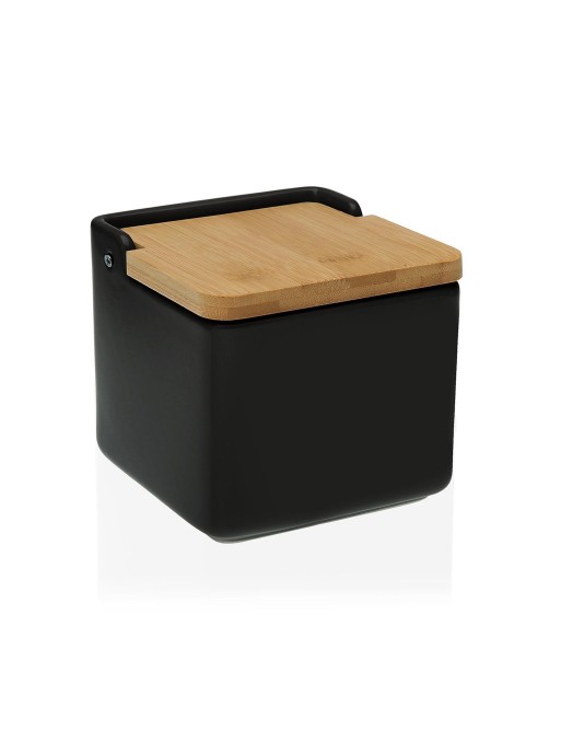 SALIÈRE EN BAMBOU AVEC COUVERCLE MODÈLE NOIR SALIÈRE EN BAMBOU AVEC COUVERCLE MODÈLE NOIR