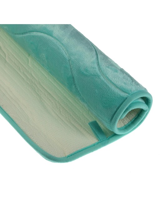 BADEZIMMERSPENDER-SET, GLAS UND BLAUER TEPPICH