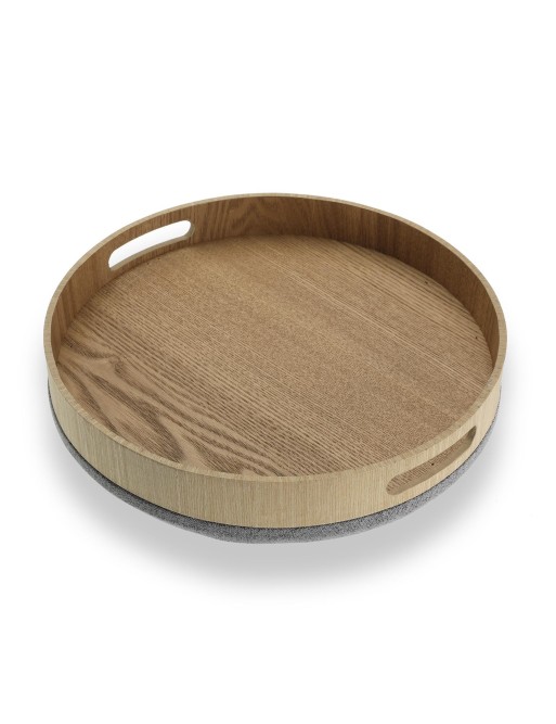 SET DE 2 PUFFS CON BANDEJA COLOR GRIS MODELO OLIVER