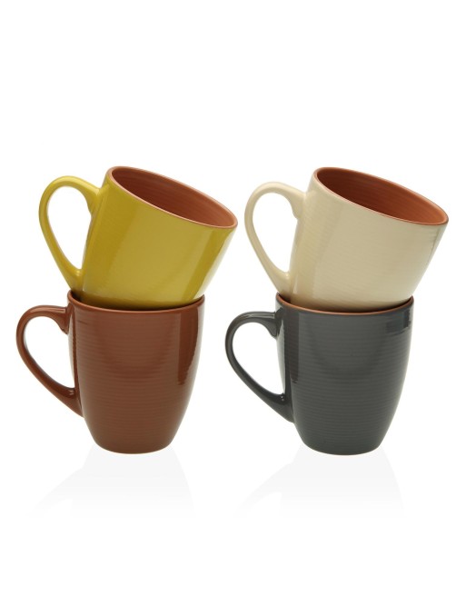 SET 4 MUGS OU MUGS PETIT-DÉJEUNER MODÈLE CYAN