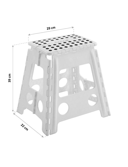 FOLDING STOOL WHITE HEIGHT 39 CM