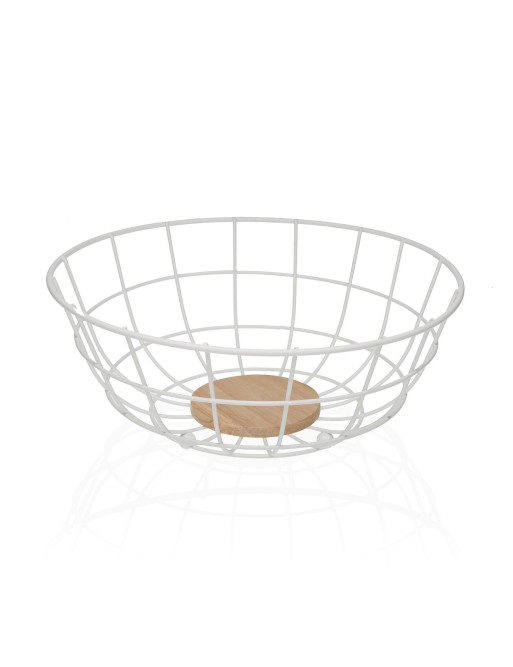 WHITE METAL KITCHEN FRUIT BOWL 28x12 CM WHITE METAL KITCHEN FRUIT BOWL 28x12 CM