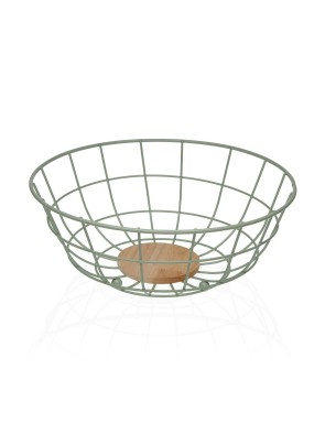 GRÜNE KÜCHEN-OBSTSCHALE AUS METALL 28x12 CM