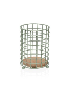 GRÜNER KÜCHENUTENSILIENHALTER AUS METALL 28x12 CM