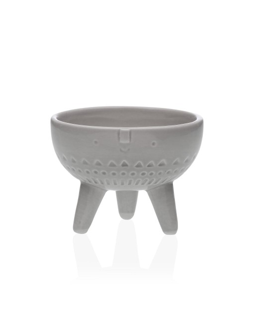 MACETERO DE CERAMICA SILUETA CON TRES PIES BLANCO