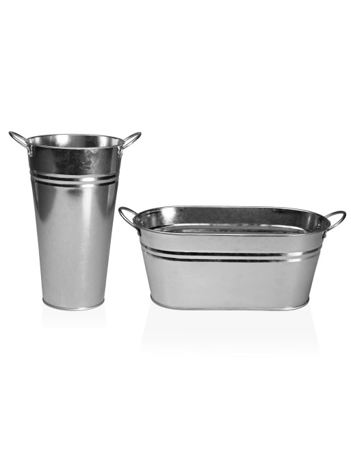 MACETA METALICA CON ASAS 26x15 CM