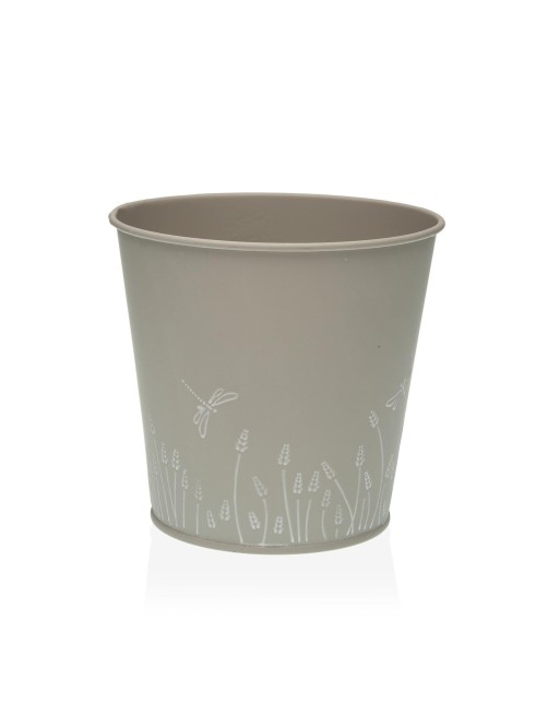 MACETA METALICA COLOR GRIS 14x16 CM