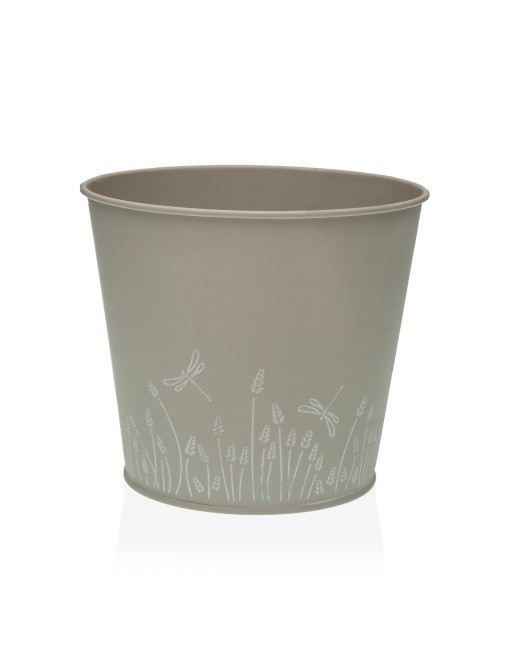 POT EN MÉTAL GRIS 16x18 CM POT EN MÉTAL GRIS 16x18 CM