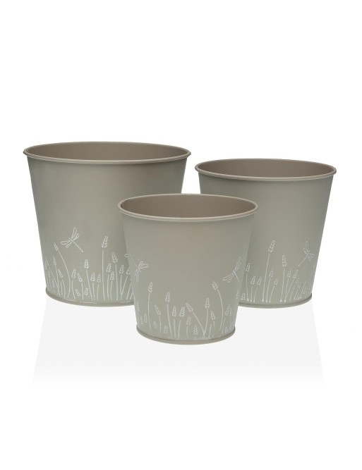 GREY METAL POT 16x18 CM