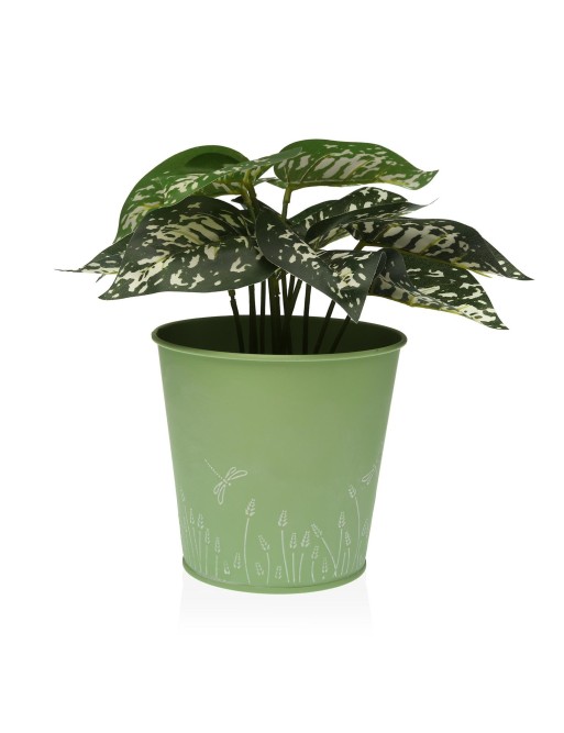 POT EN MÉTAL VERT 14x16 CM POT EN MÉTAL VERT 14x16 CM
