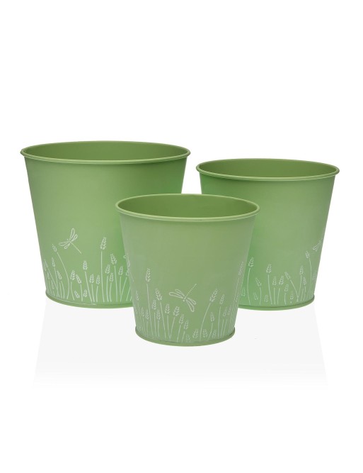 GREEN METAL POT 14x16 CM