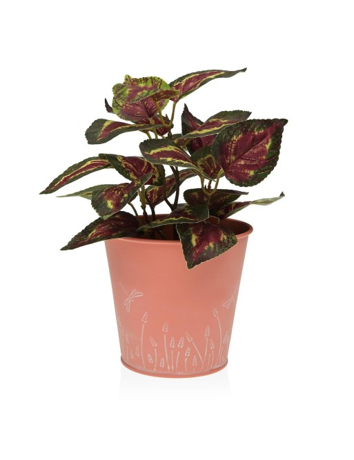 MACETA METALICA COLOR NARANJA 12x14 CM