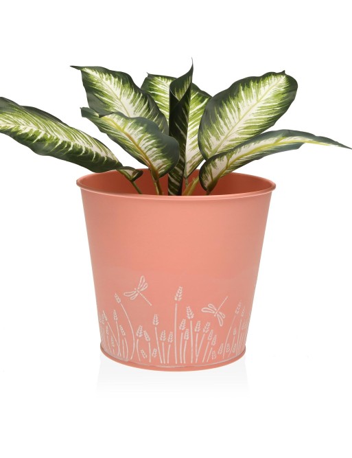 MACETA METALICA COLOR NARANJA 16x18 CM