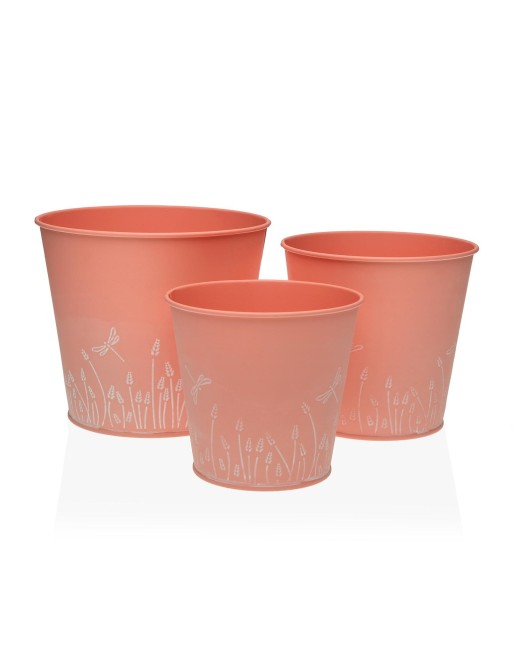 ORANGE METAL POT 16x18 CM