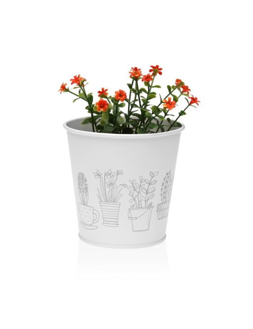 MACETA METALICA COLOR BLANCO 10.9 CM MACETA METALICA COLOR BLANCO 10.9 CM