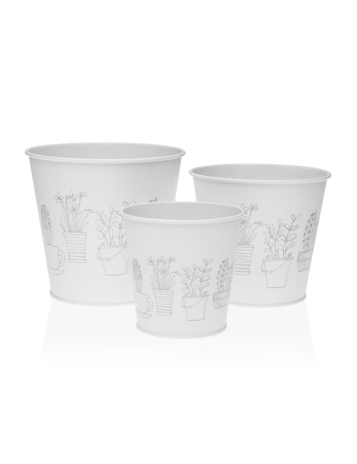 WHITE METAL POT 10.9 CM WHITE METAL POT 10.9 CM