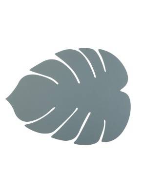 MANTEL INDIVIDUAL MODELO HOJA MONSTERA AZUL GRIS