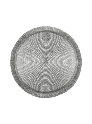 SET DE TABLE EN POLYESTER OU TISSU ARGENT TRIVIA 38 CM