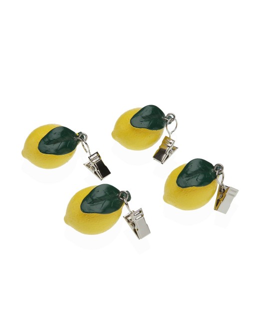 LOT DE 4 POIDS POUR NAPPE OU DESSOUS DE PLAT MODÈLE CITRON