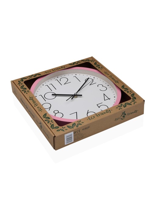 RELOJ DE PARED ECO-FRIENDLY COLOR ROSA DE 30 CM RELOJ DE PARED ECO-FRIENDLY COLOR ROSA DE 30 CM