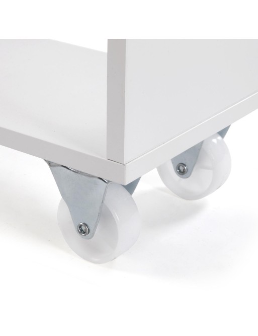 KITCHEN TROLLEY WITH WHEELS WHITE AND 3 SHELVES